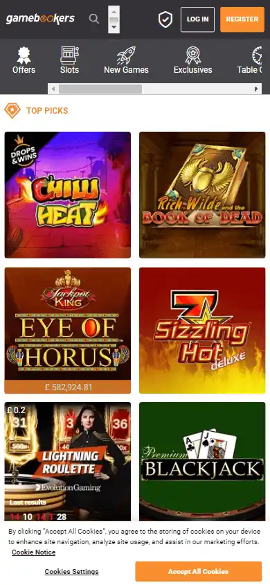Gamebookers Casino screenshot 4