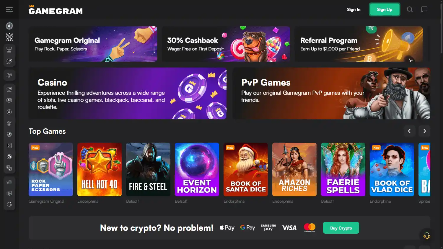 Gamegram Casino screenshot 1