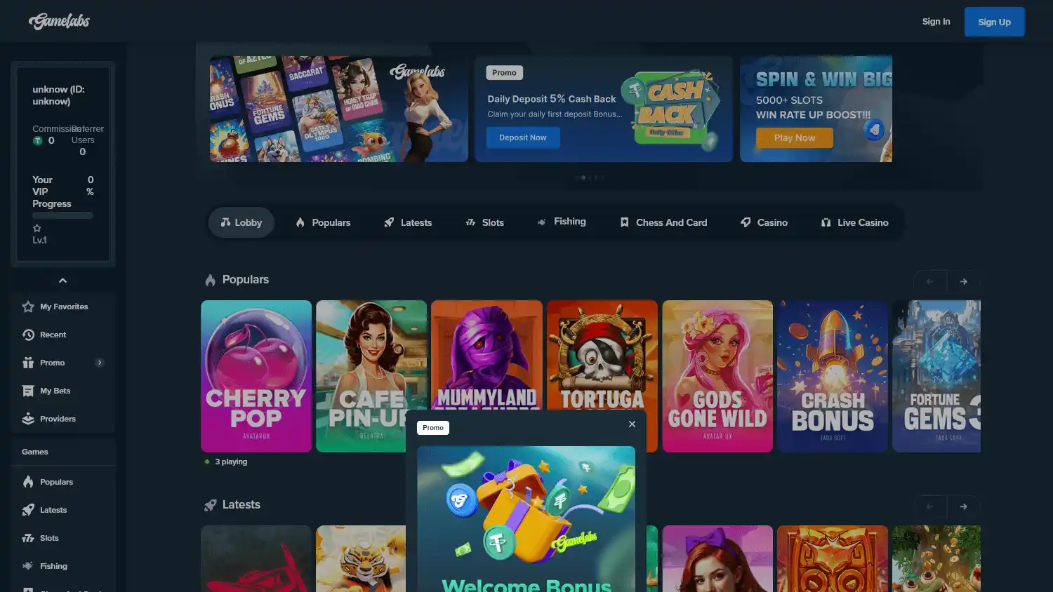Gamelabs Casino screenshot 1