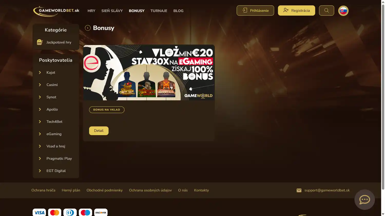 Gameworldbet.sk Casino screenshot 3