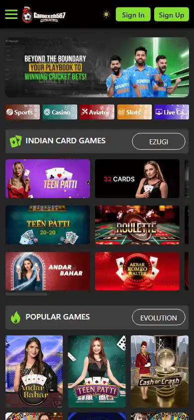 Gamexch567 Casino screenshot 3