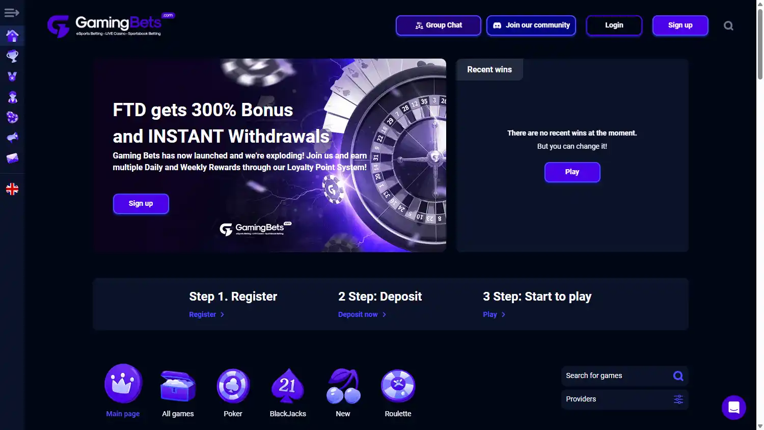 Gaming Bets Casino screenshot 1