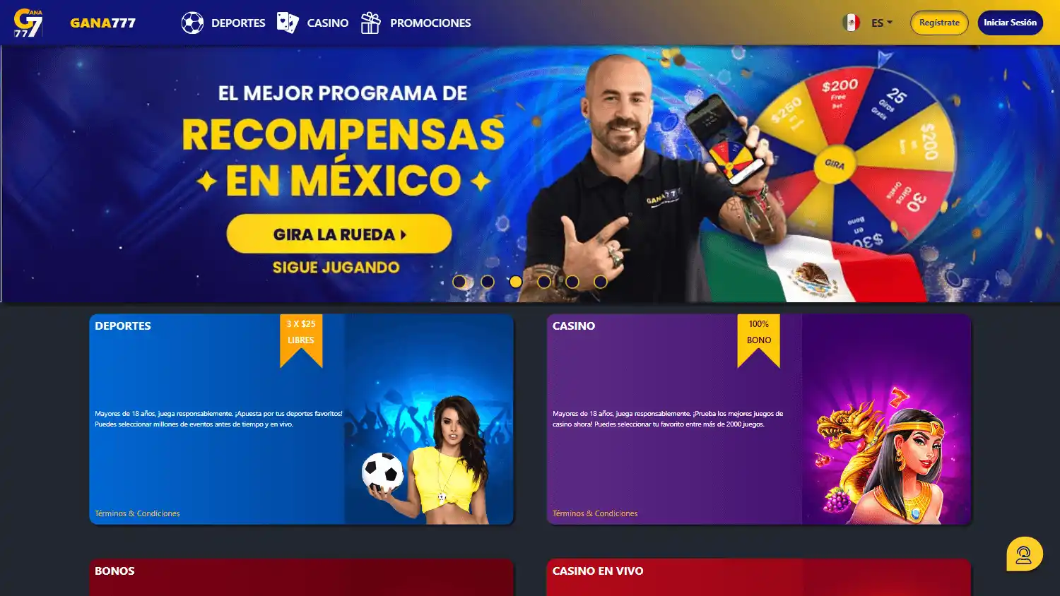 Gana777 Casino screenshot 1