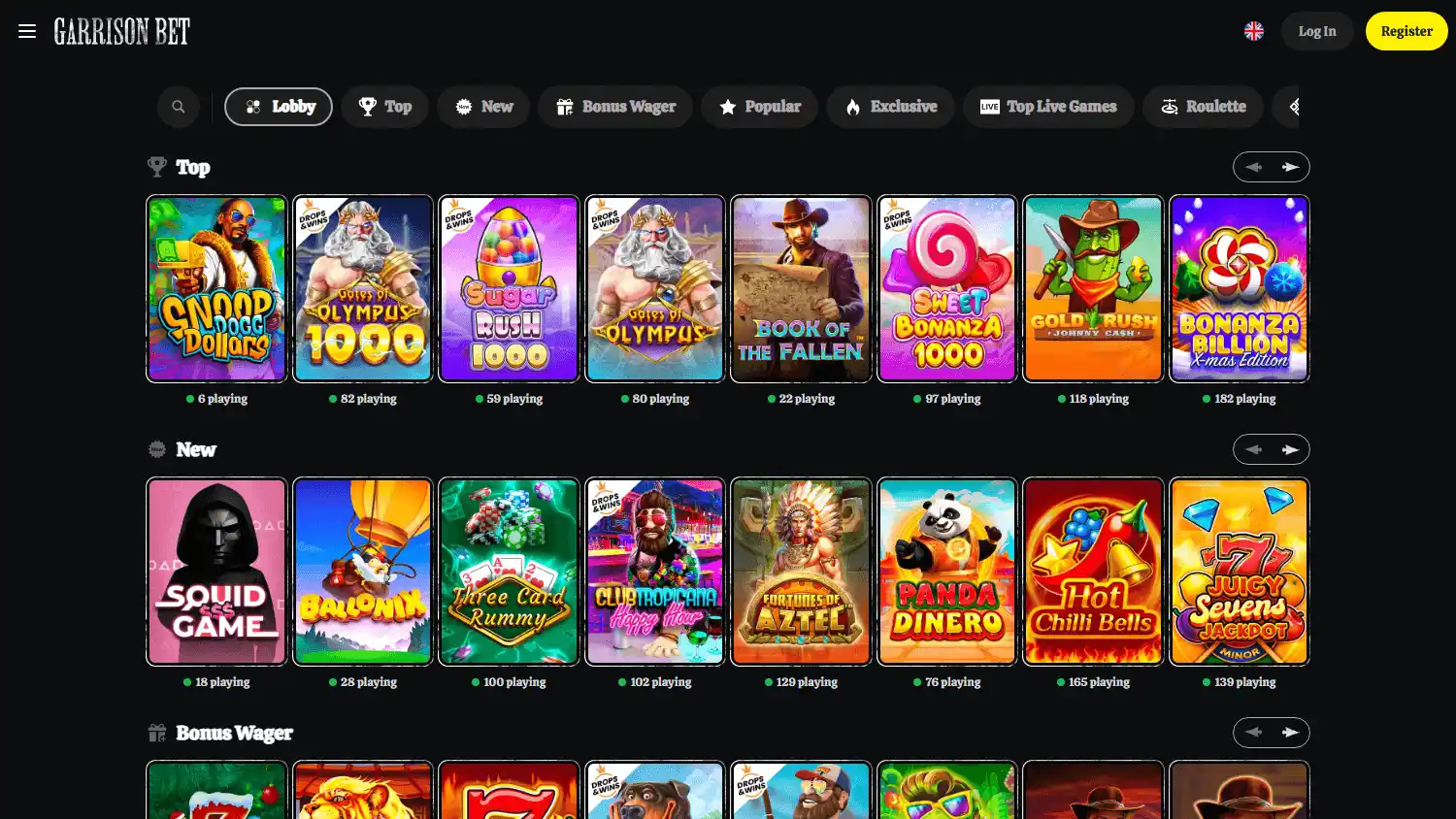 GarrisonBet Casino screenshot 1