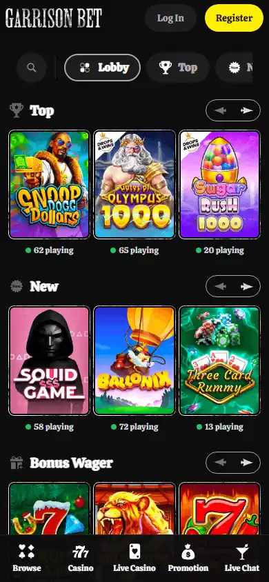 GarrisonBet Casino screenshot 3