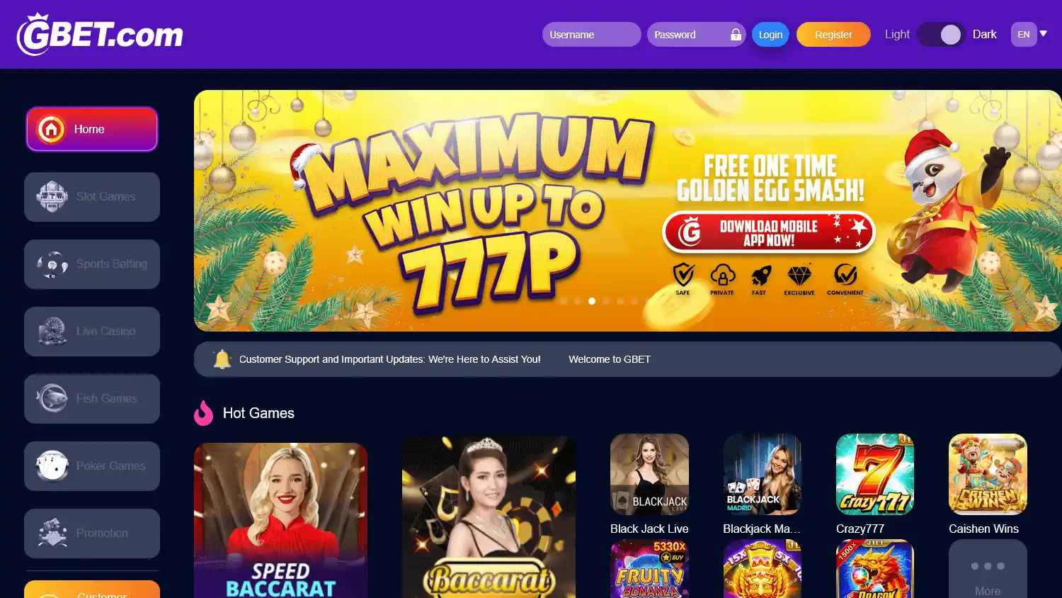GBET Casino screenshot 1