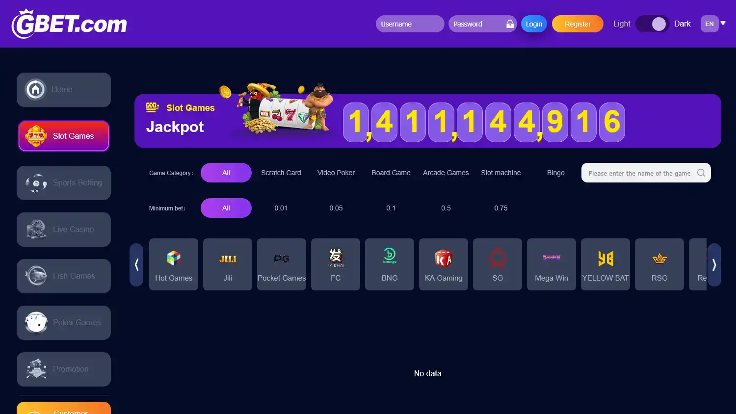 GBET Casino screenshot 2