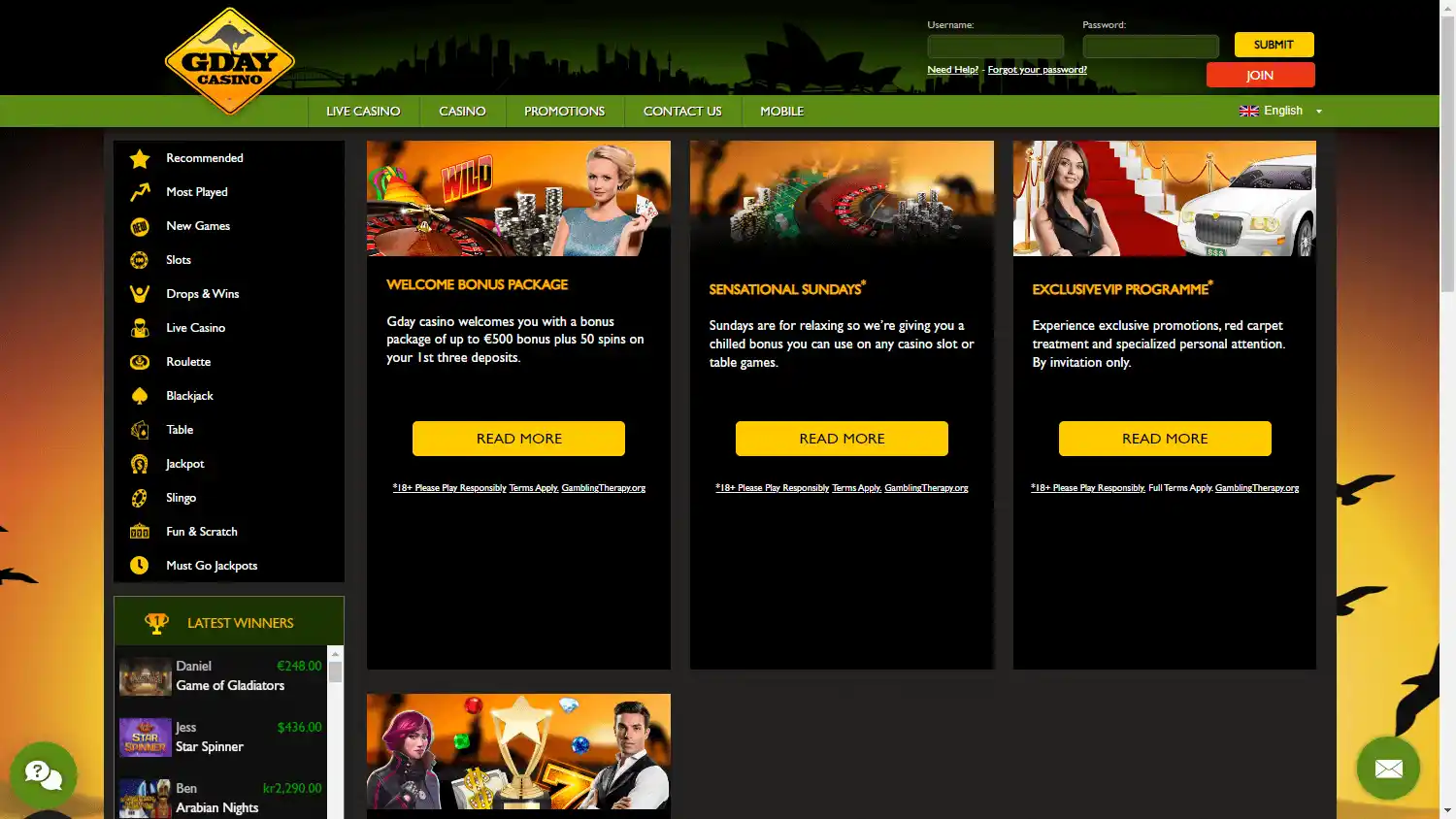 Gday Casino screenshot 2