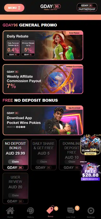 GDAY96 Casino screenshot 4