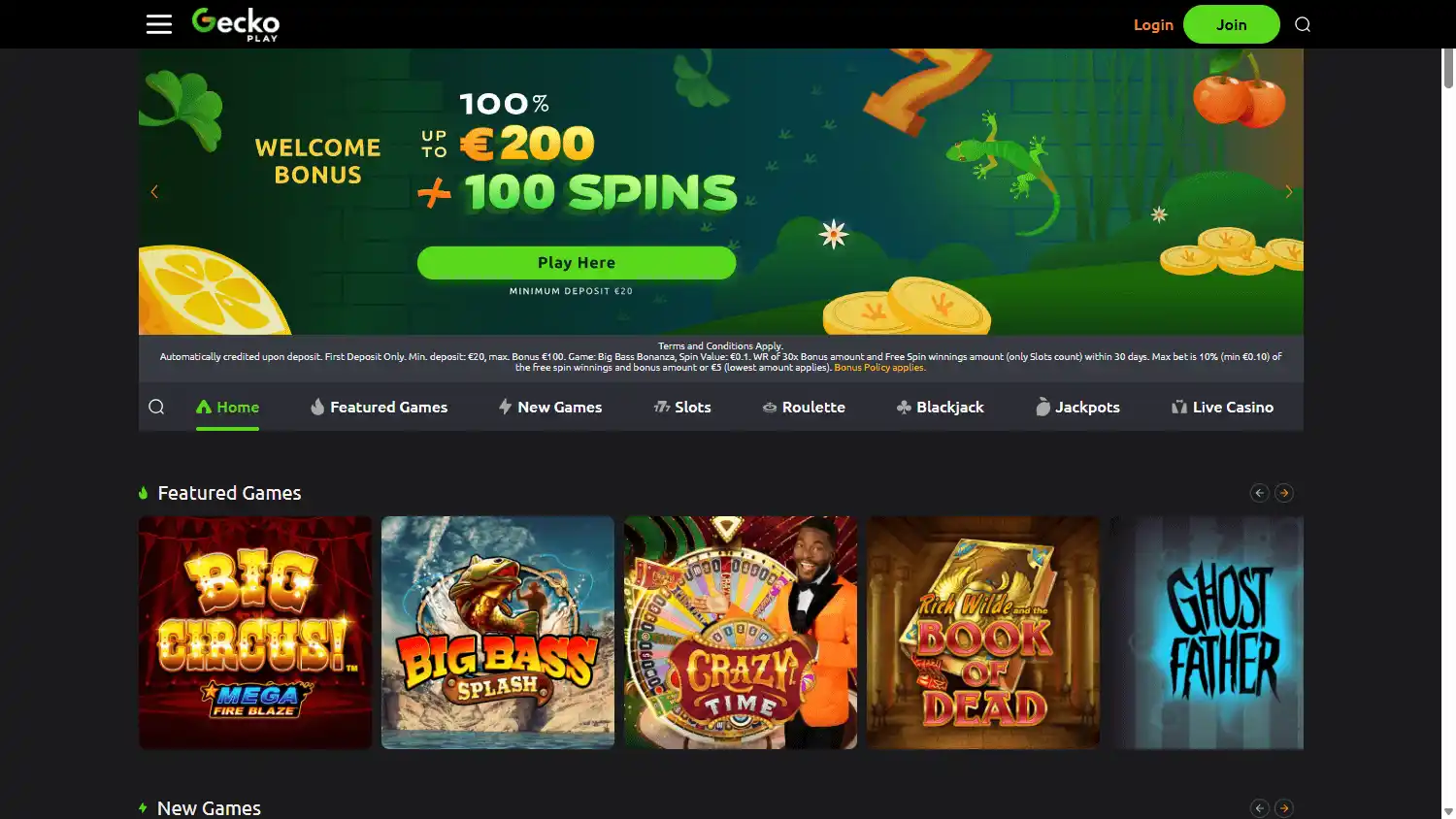 GeckoPlay Casino UK screenshot 2