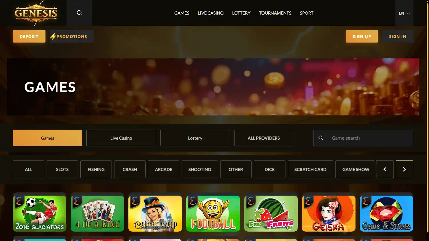 Genesisgame Casino screenshot 2