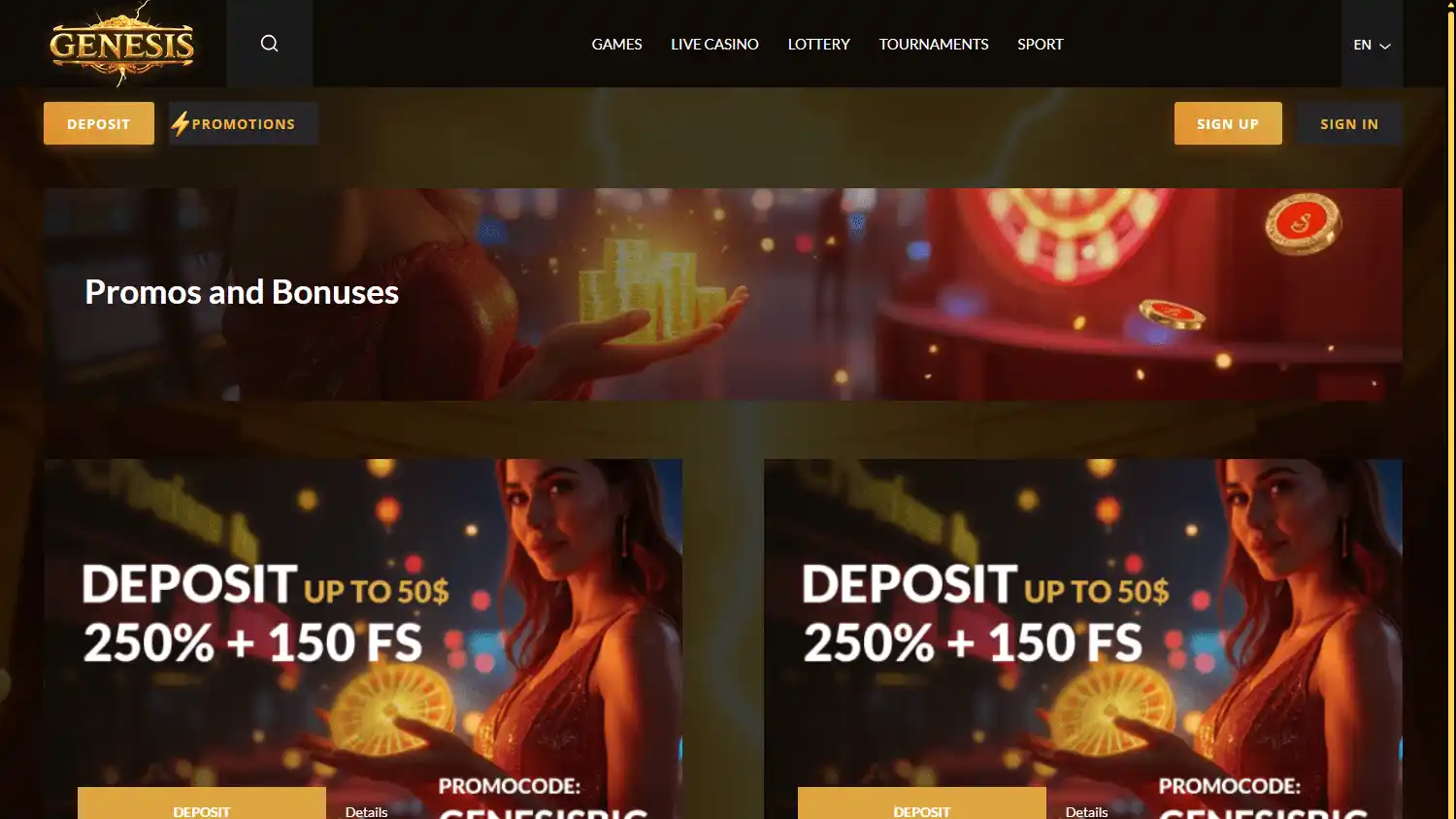 Genesisgame Casino screenshot 3