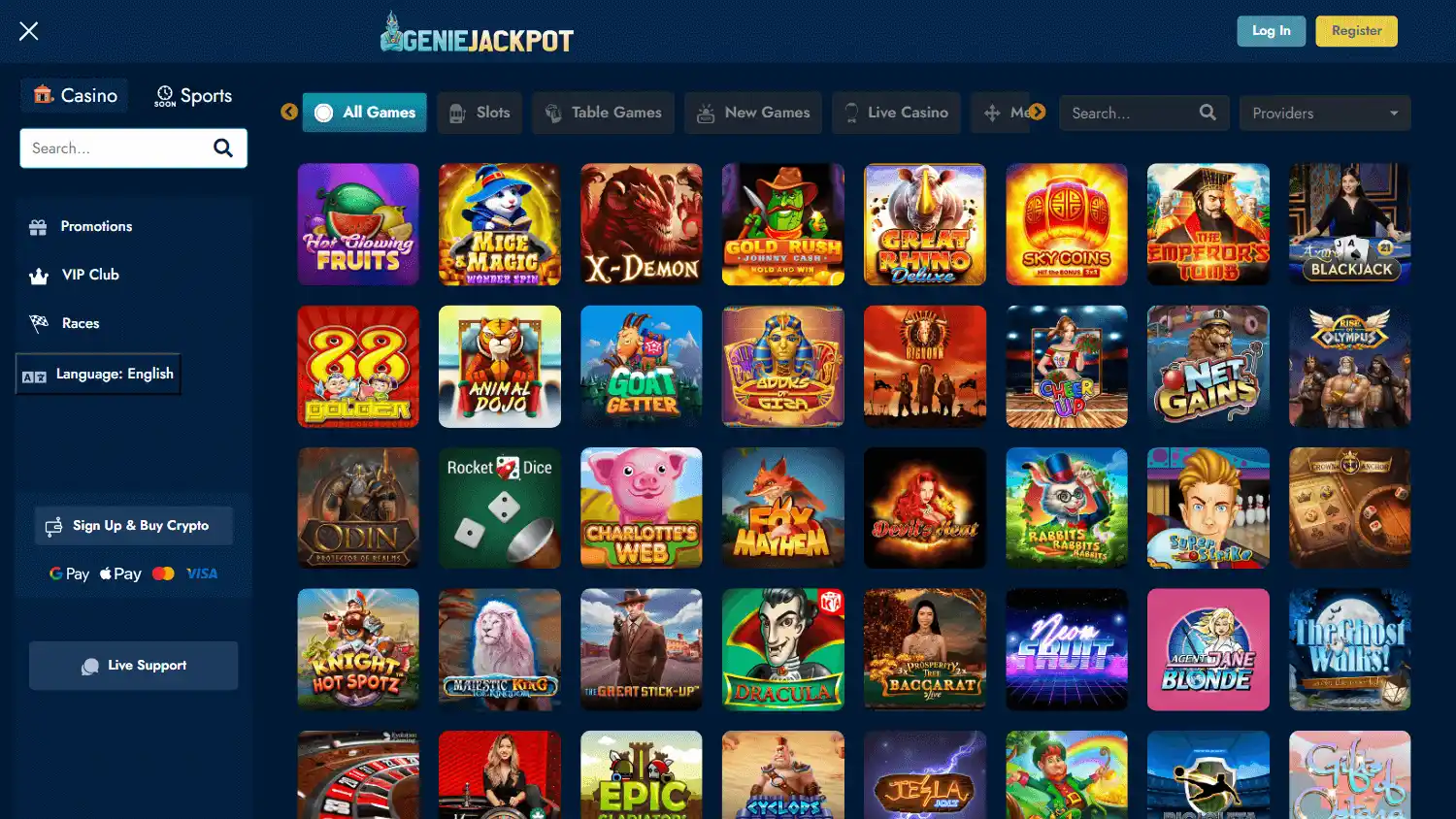 GenieJackpot Casino screenshot 2