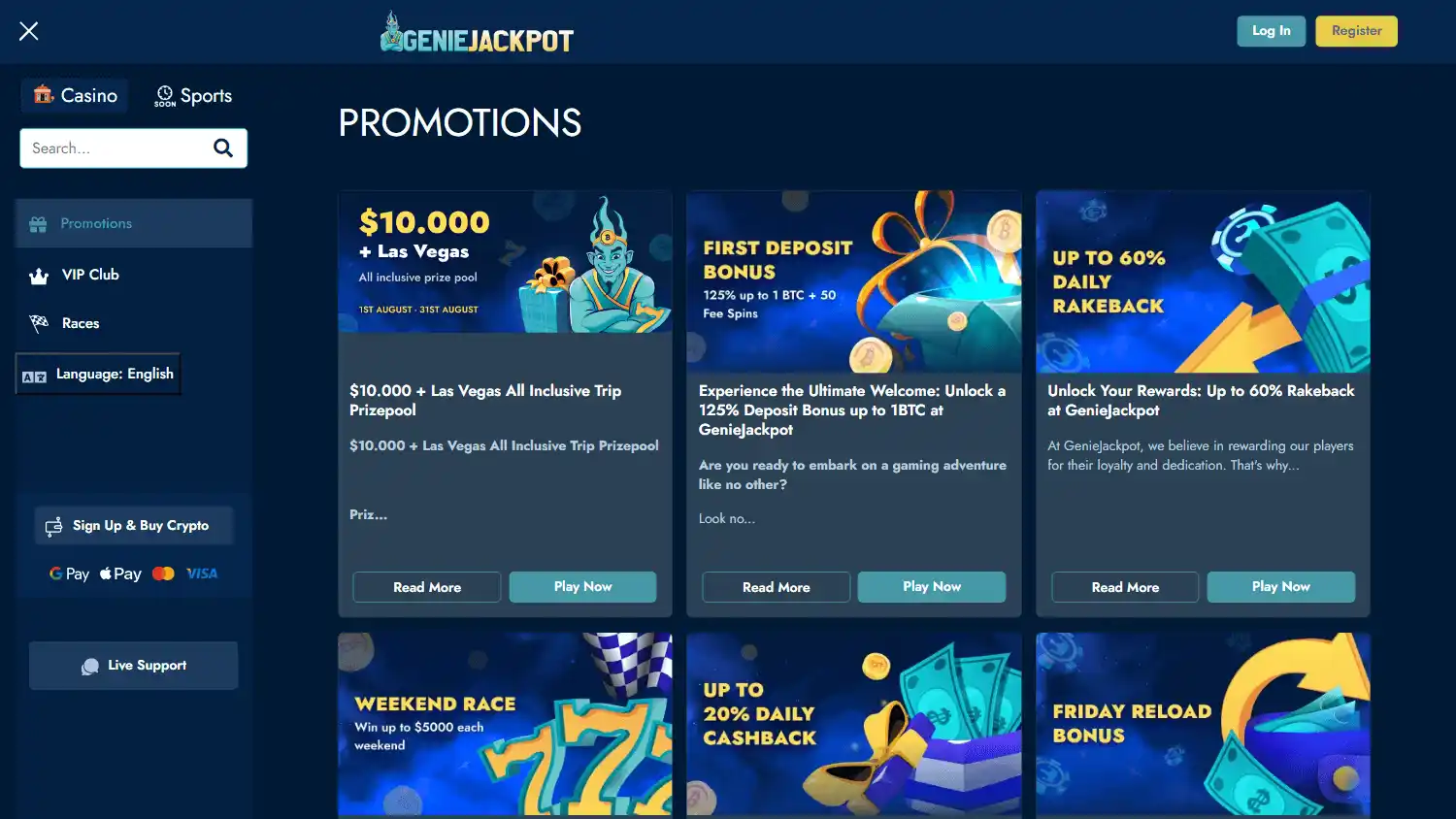 GenieJackpot Casino screenshot 3