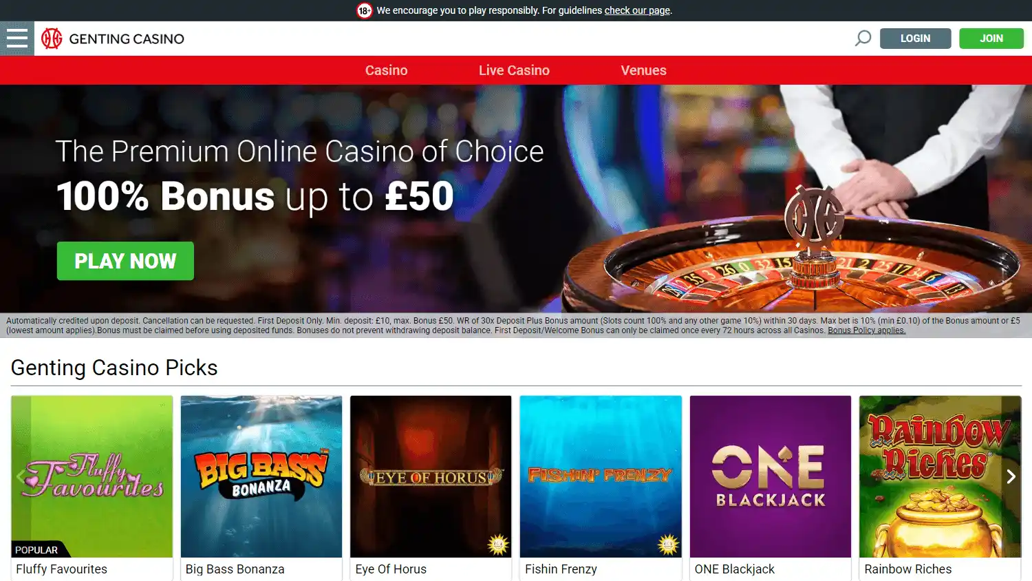 Genting Casino UK screenshot 1