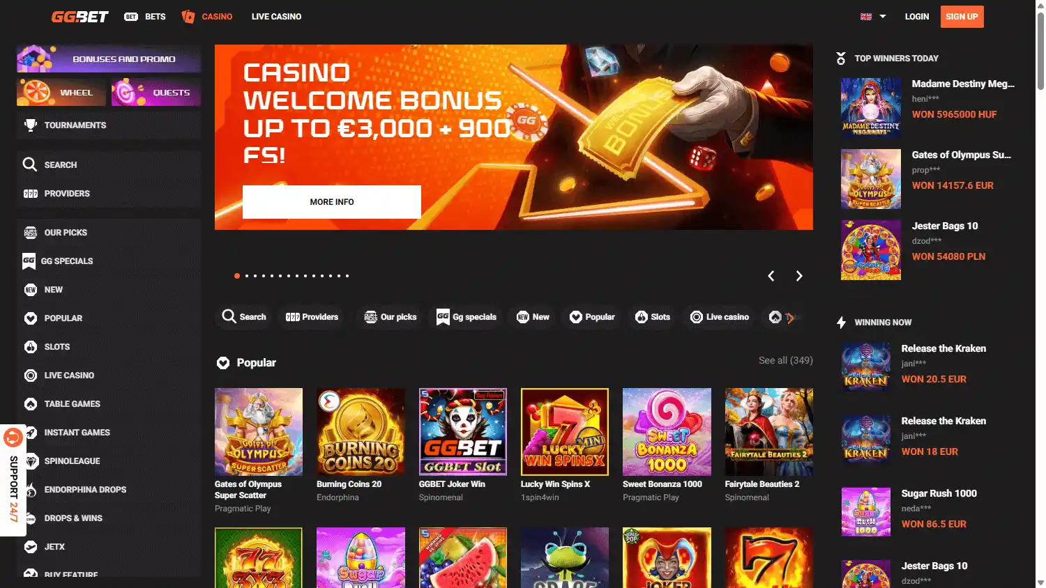 GGBet Casino screenshot 3