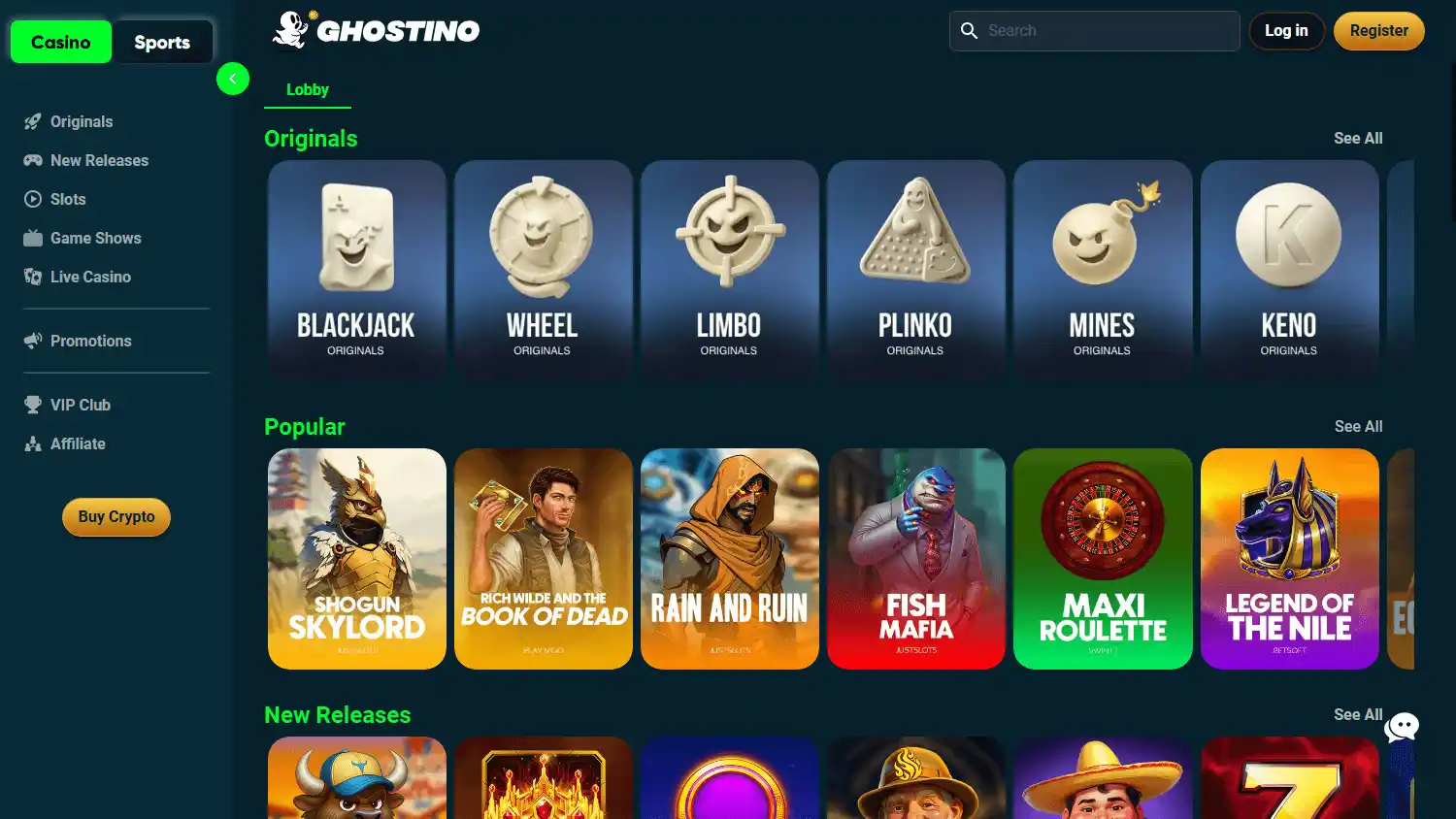 Ghostino Casino screenshot 2