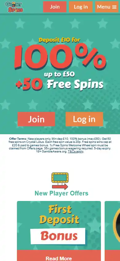 Giant Spins Casino screenshot 4