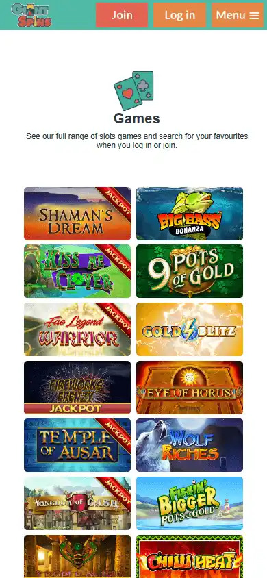 Giant Spins Casino screenshot 5