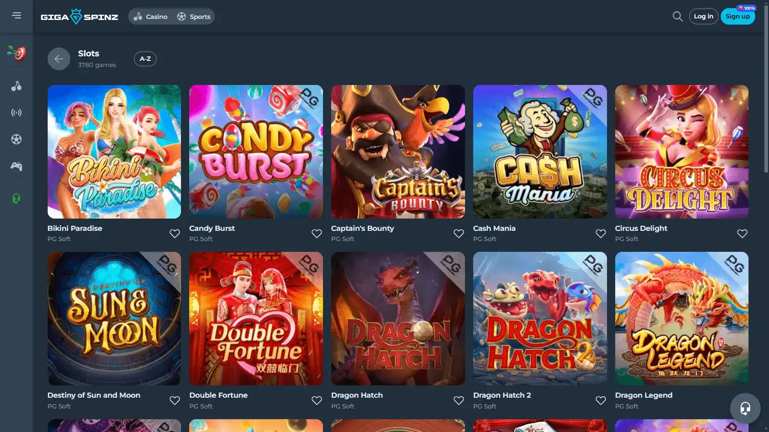 Gigaspinz Casino screenshot 2