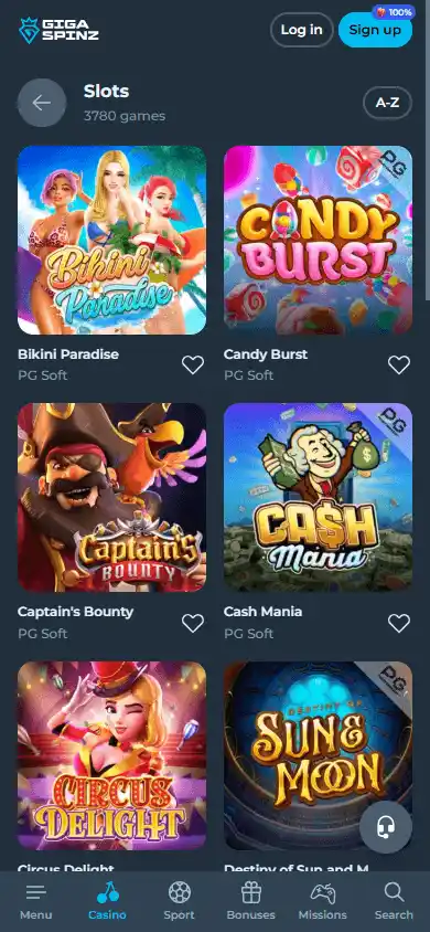 Gigaspinz Casino screenshot 5