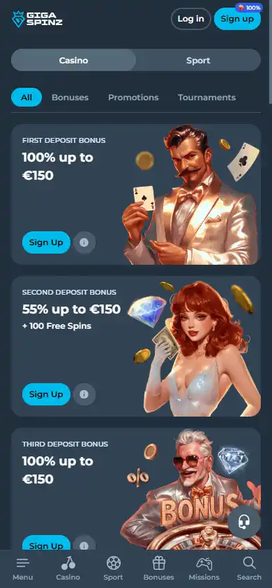Gigaspinz Casino screenshot 6
