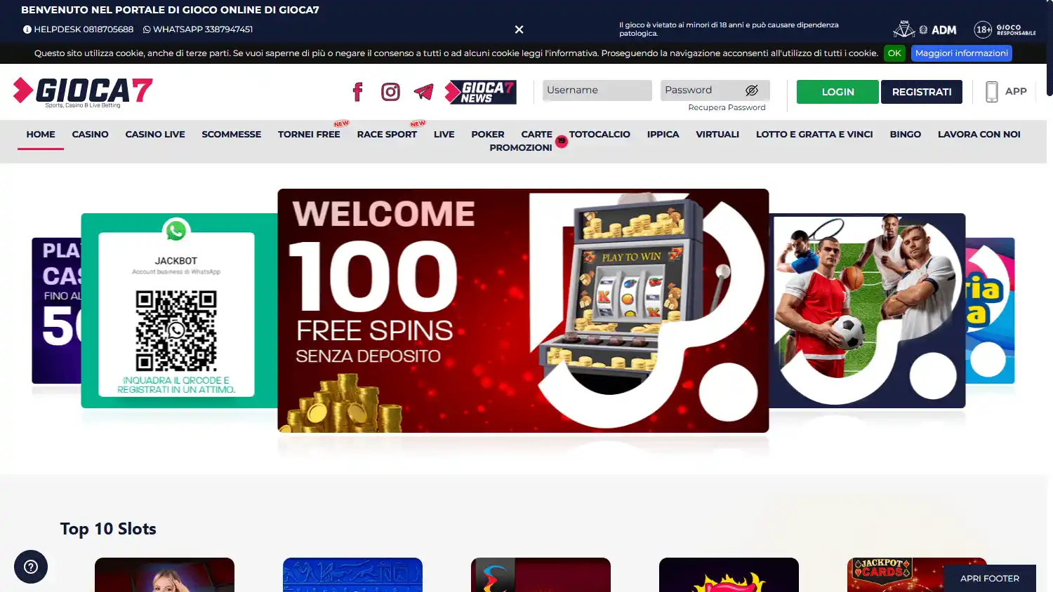 Gioca7 Casino screenshot 1