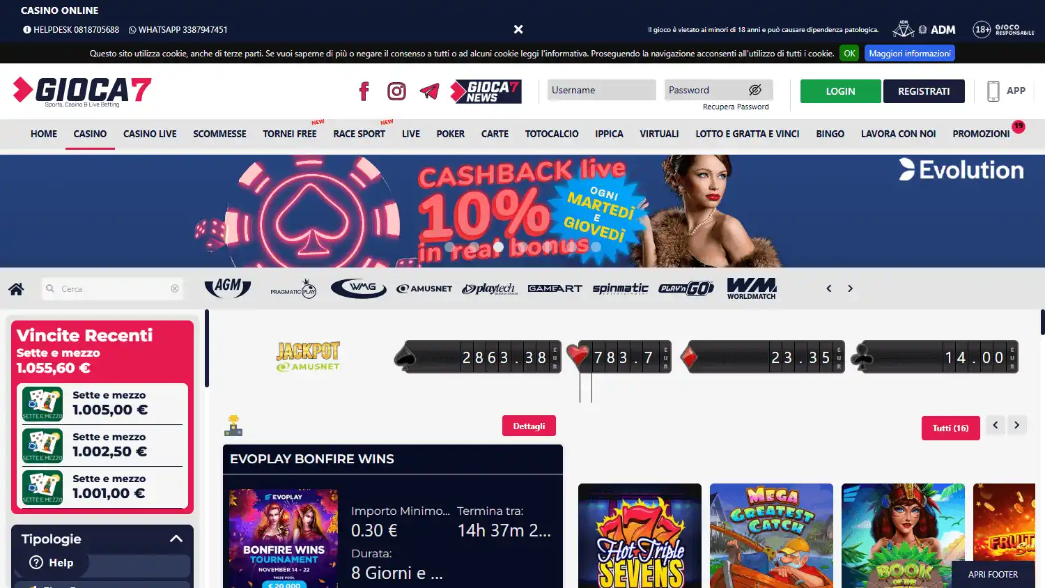 Gioca7 Casino screenshot 2