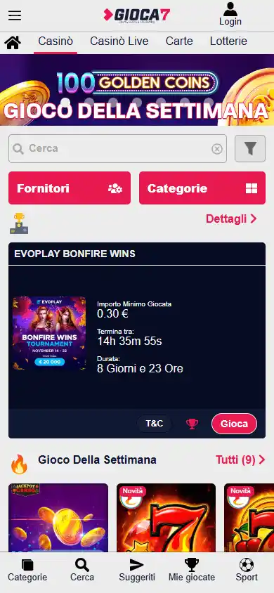 Gioca7 Casino screenshot 5