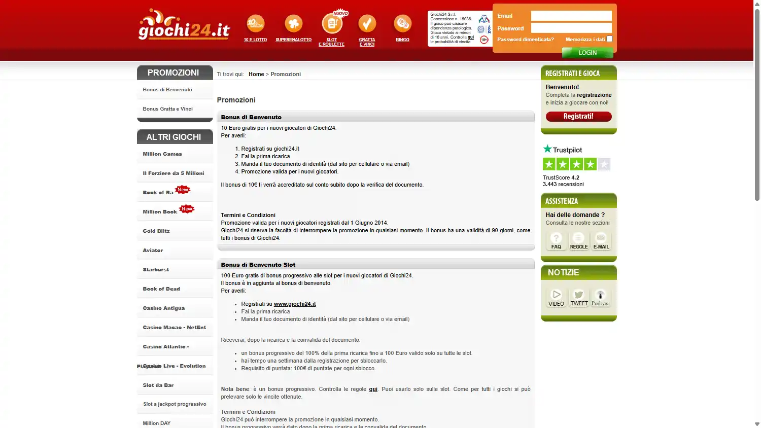 Giochi24 Casino screenshot 3