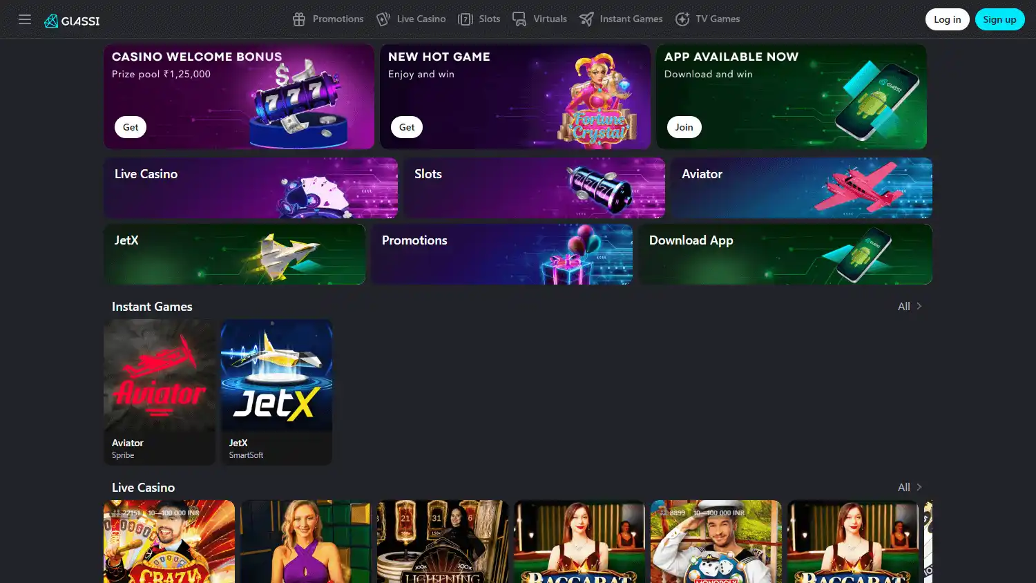 Glassi Casino screenshot 1