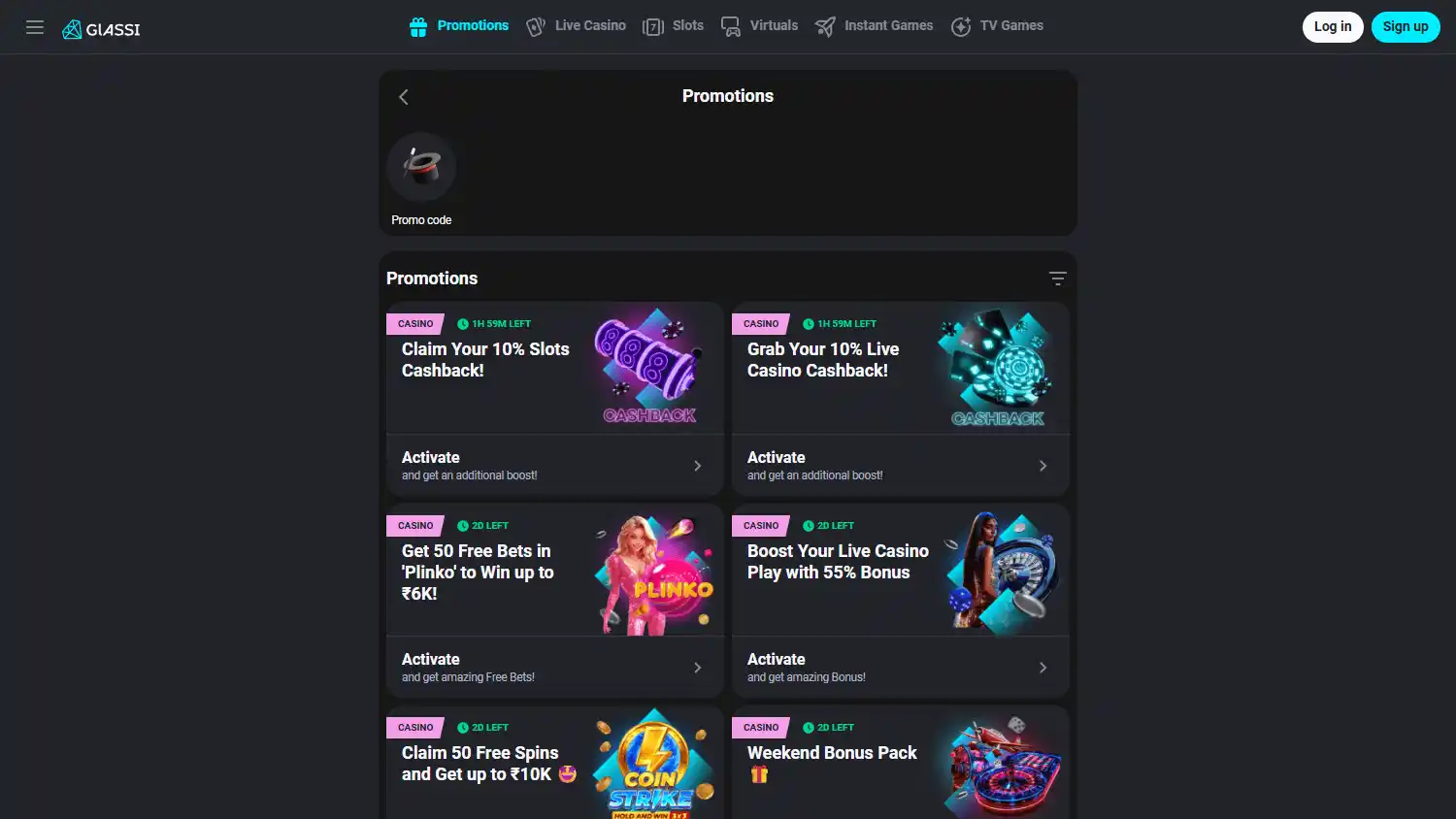 Glassi Casino screenshot 4