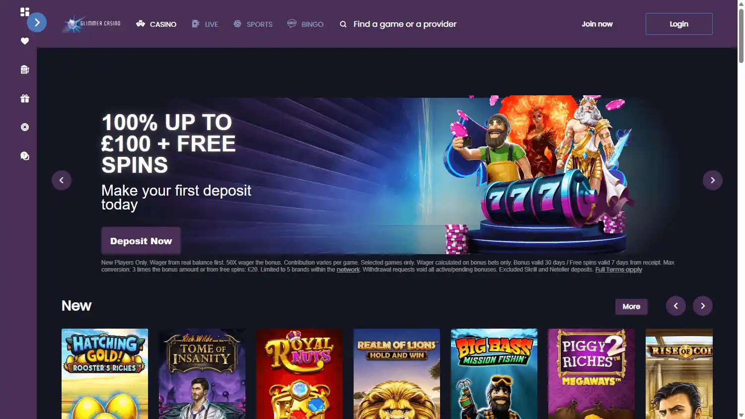 Glimmer Casino screenshot 1