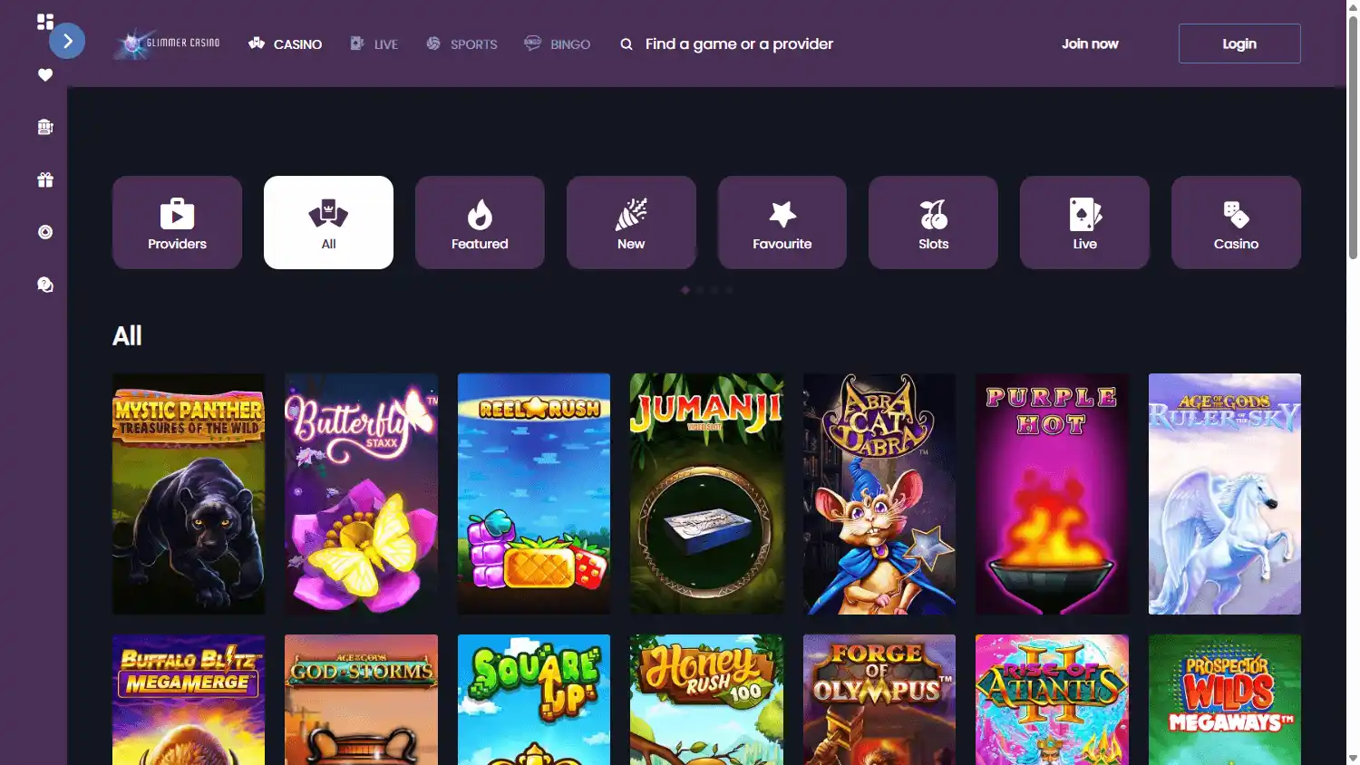 Glimmer Casino screenshot 2