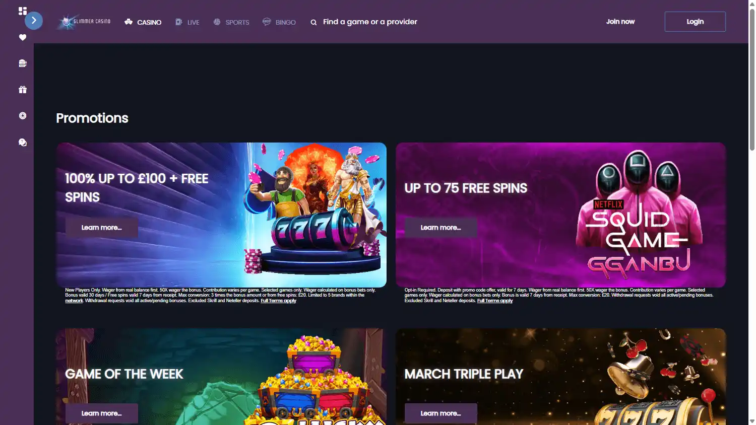 Glimmer Casino screenshot 3