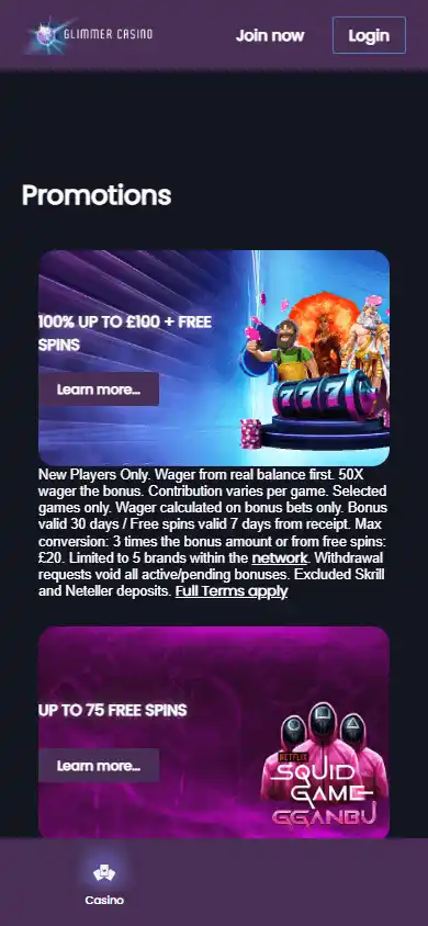 Glimmer Casino screenshot 6
