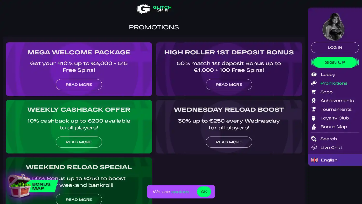 Glitchspin Casino screenshot 2