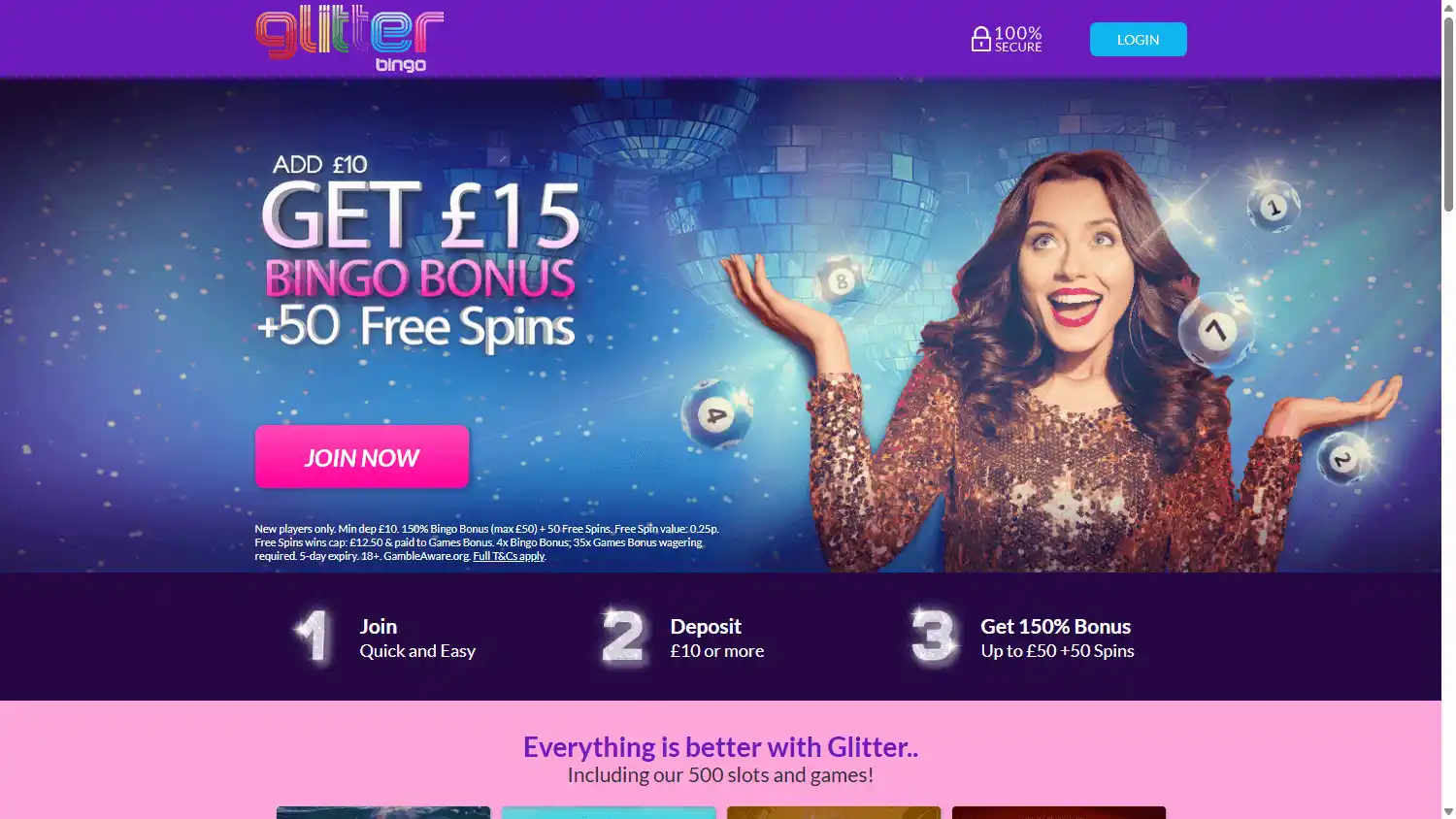 Glitter Bingo Casino screenshot 1