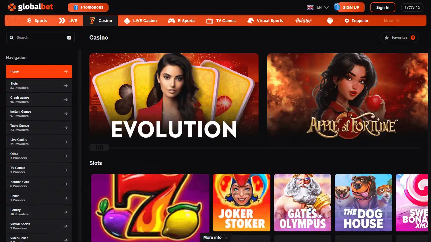 Global-Bet Casino screenshot 2