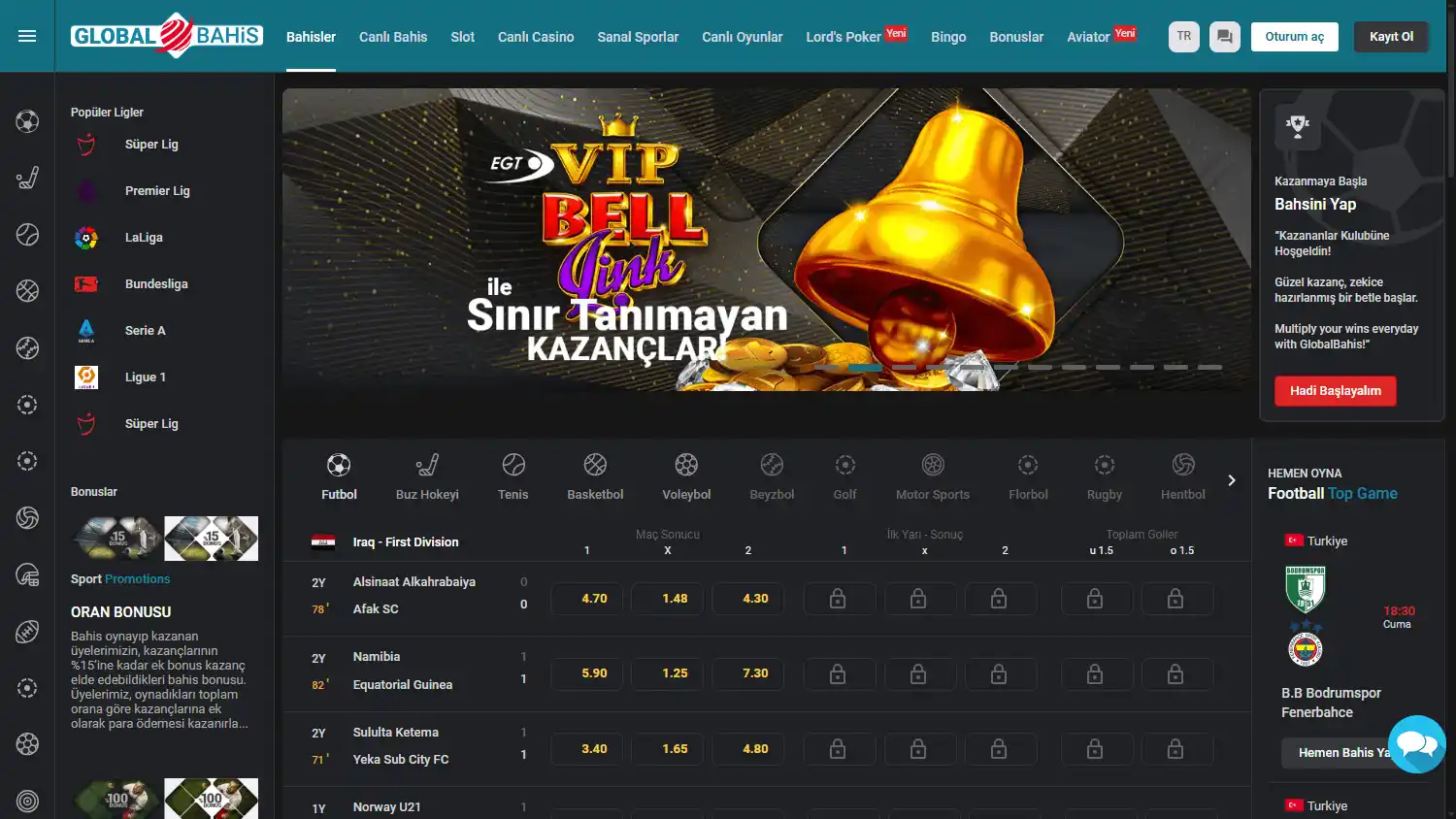 GlobalBahis Casino screenshot 1