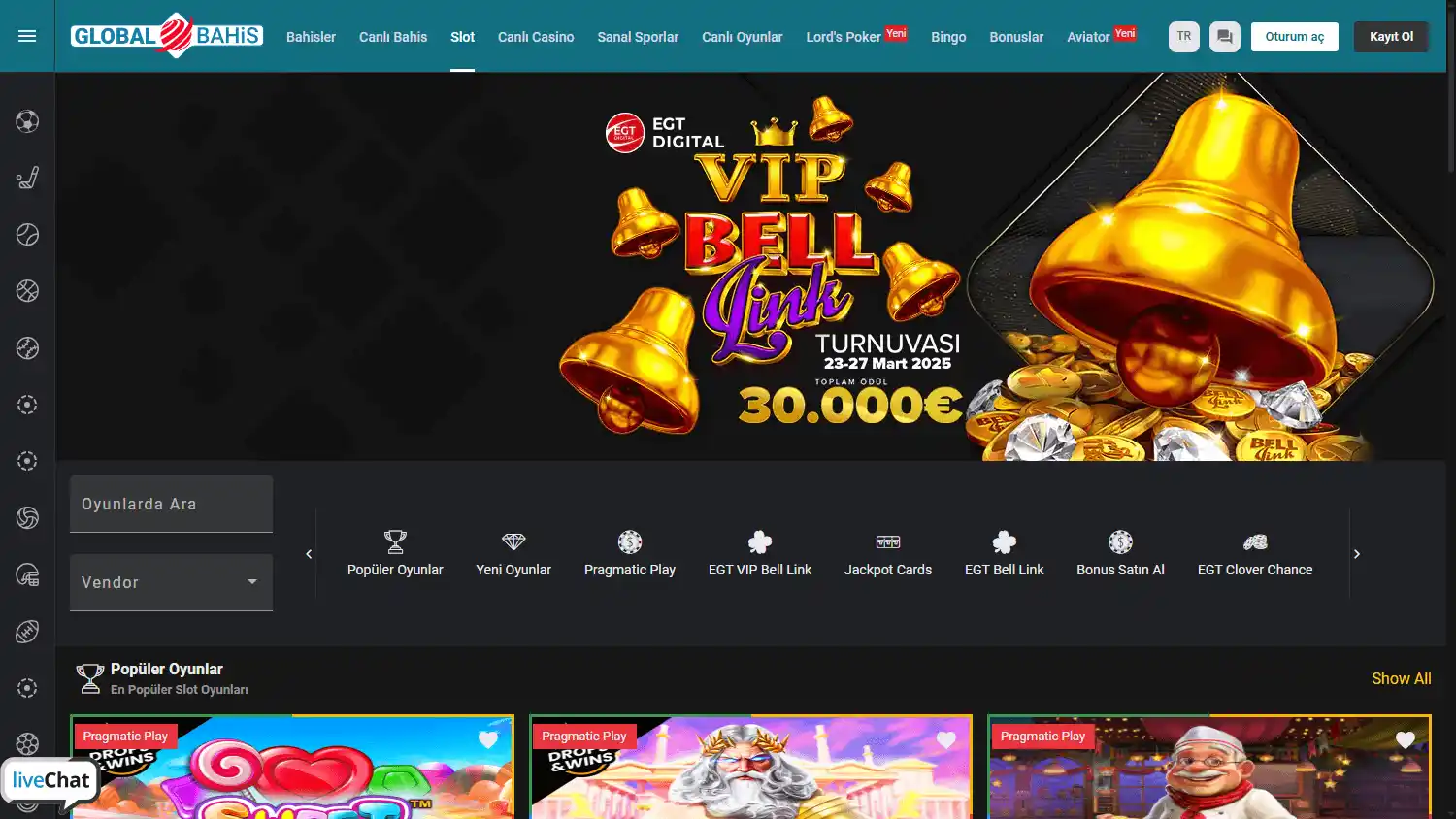 GlobalBahis Casino screenshot 2