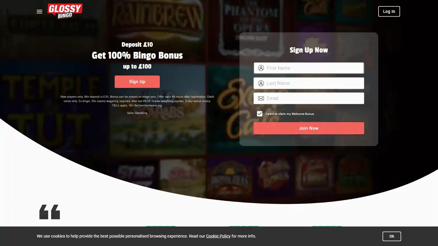 Glossy Bingo Casino screenshot 1