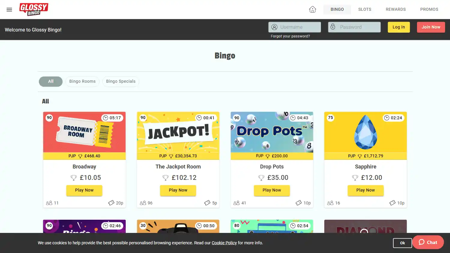 Glossy Bingo Casino screenshot 2