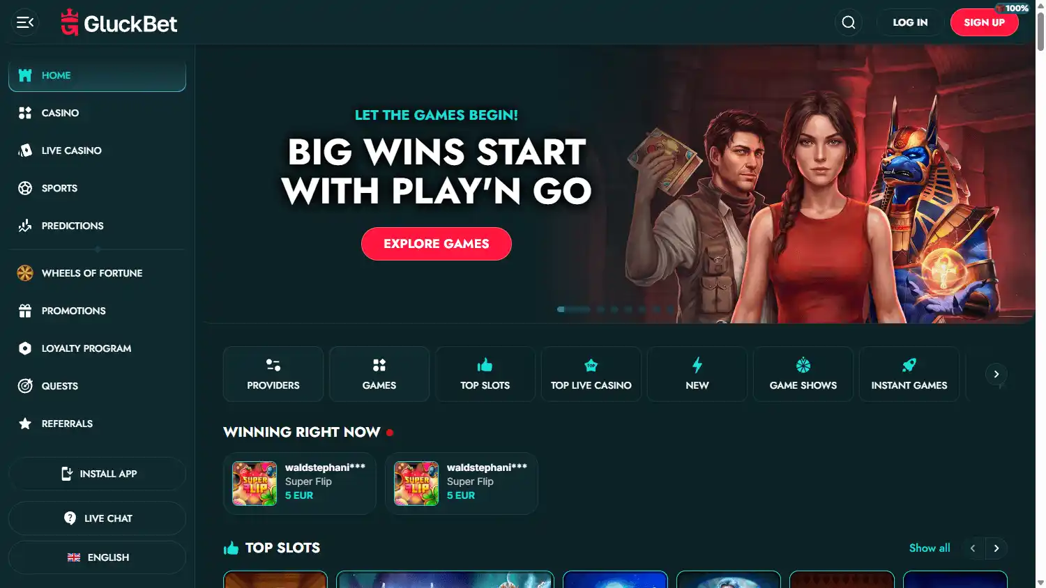 GluckBet Casino screenshot 1