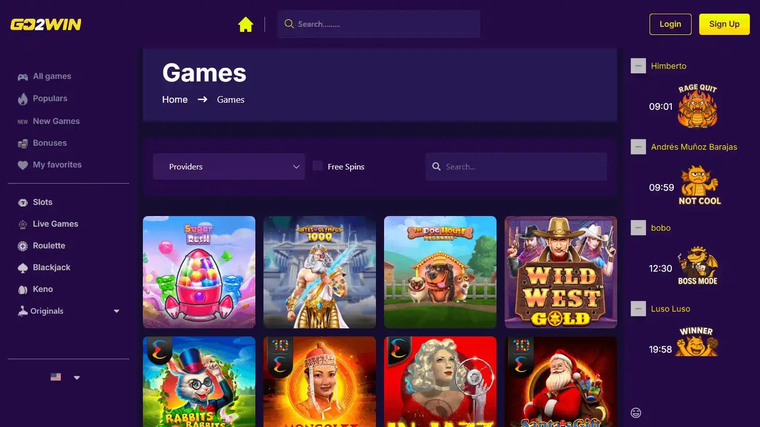 Go2Win Casino screenshot 2