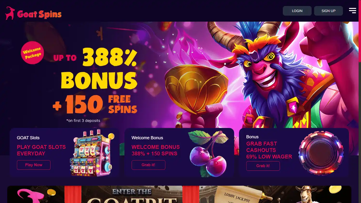 Goat Spins Casino screenshot 1