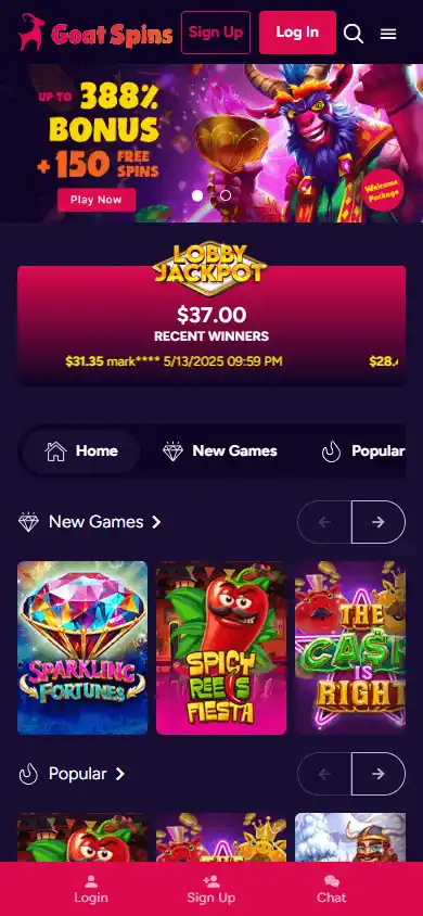 Goat Spins Casino screenshot 5