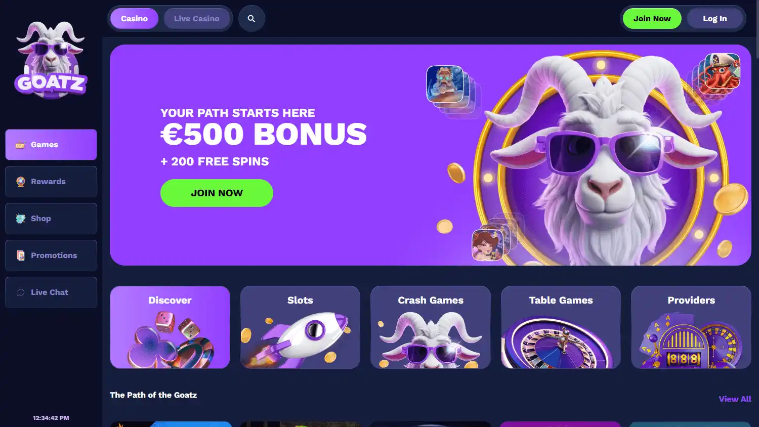 GOATZ Casino screenshot 1