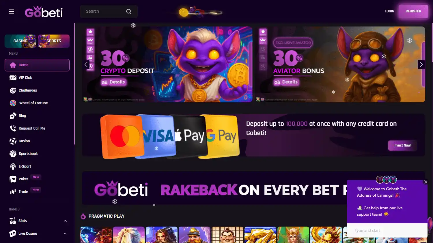 Gobeti Casino screenshot 1