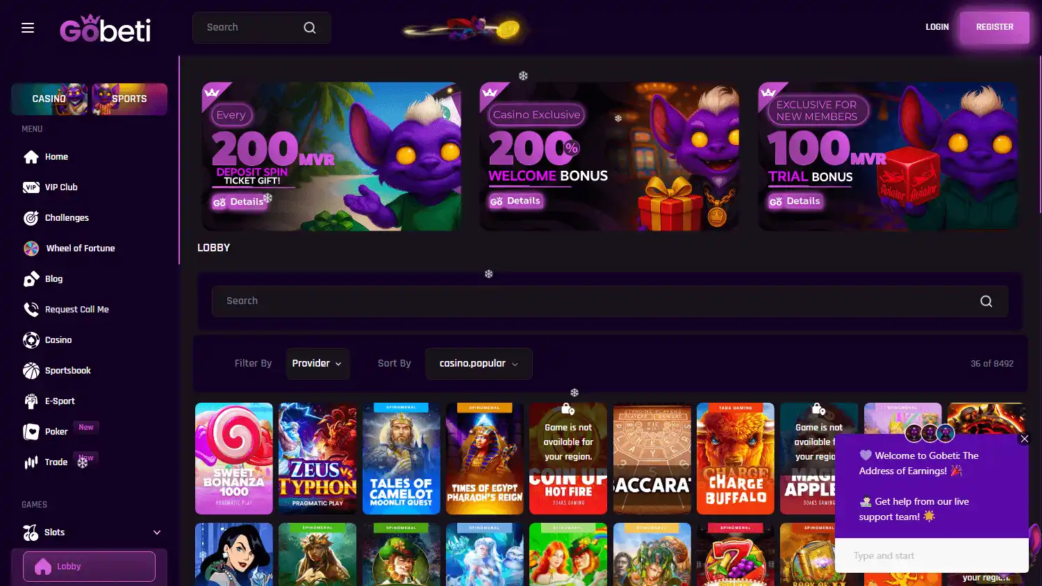 Gobeti Casino screenshot 2